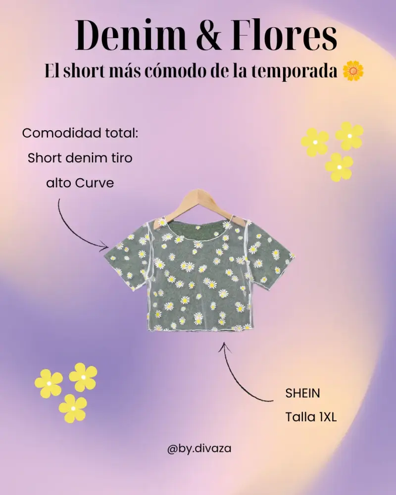 Blusa floral Shein con margaritas