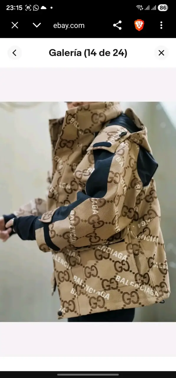 Chaqueta Gucci Balenciaga marrón con logo - 2