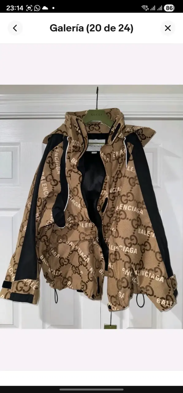 Chaqueta Gucci Balenciaga marrón con logo - 6