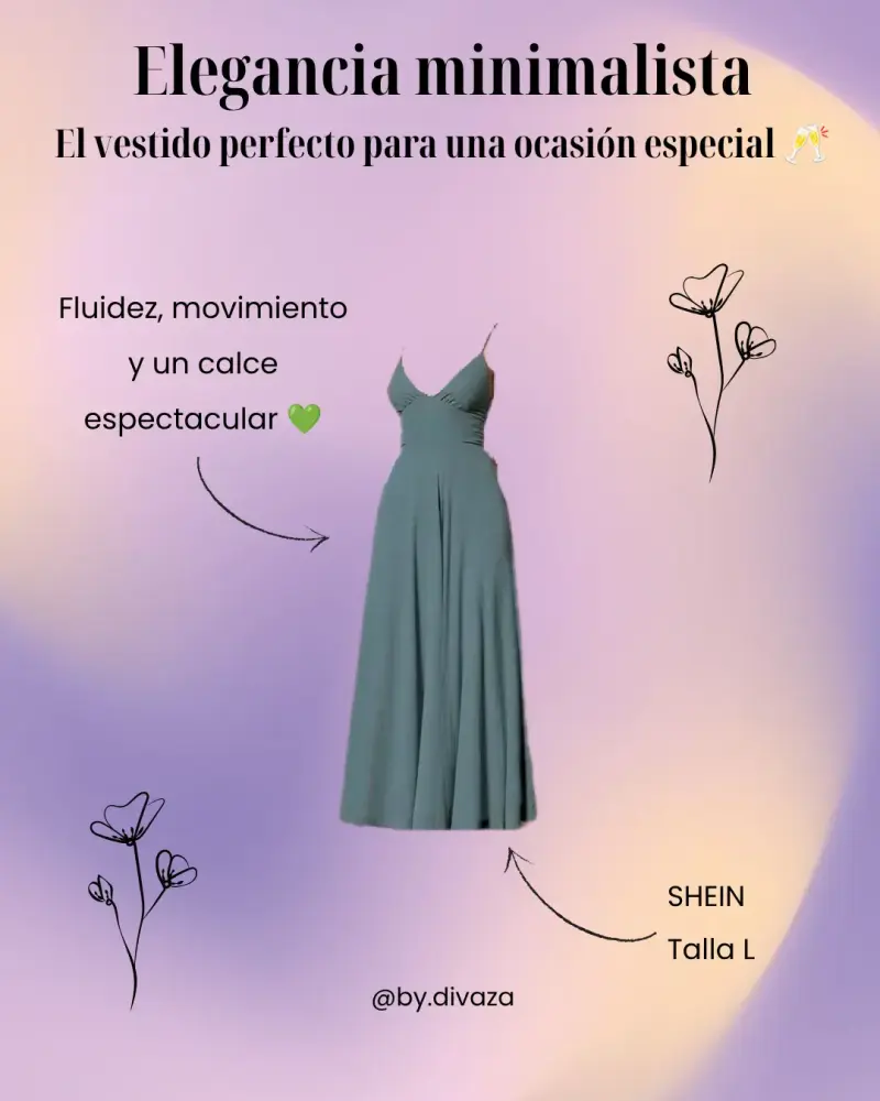 Vestido largo elegante SHEIN verde