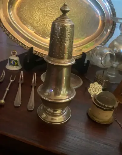 Antigüedad azucarero  antiguo de plata decorativa - miniatura 1