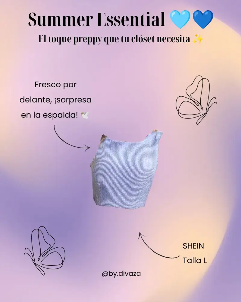 Top preppy SHEIN con diseño sorpresa