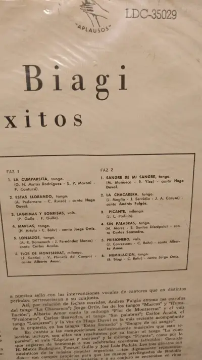 Vinilo Rodolfo Biagi y sus éxitos - miniatura 2