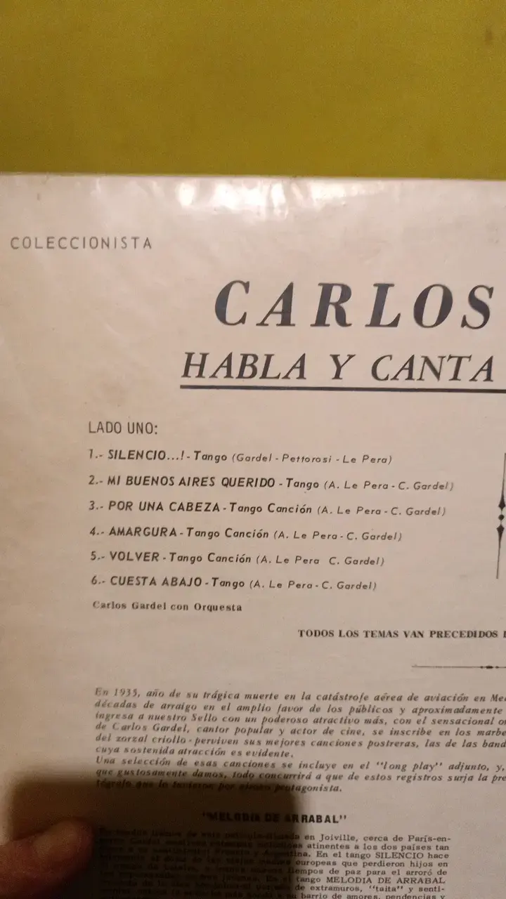 Vinilo Carlos Gardel habla y canta - 2
