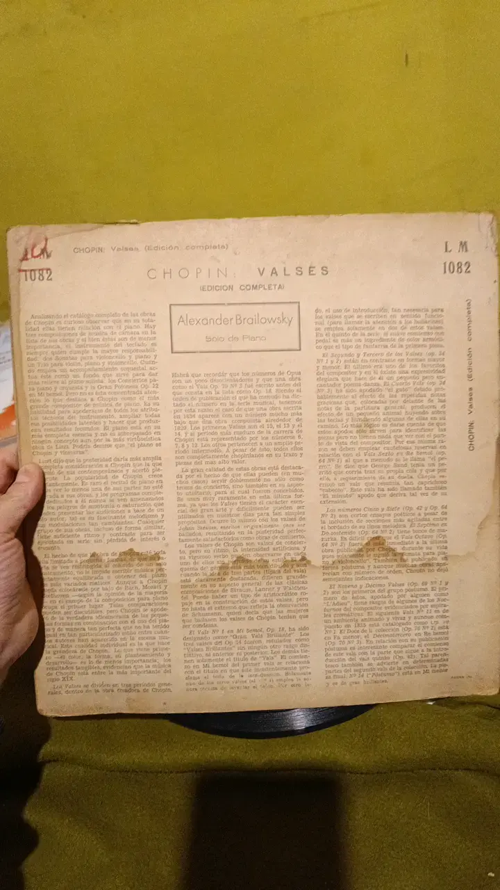 Disco de vinilo Chopin Valses RCA Victor - 2