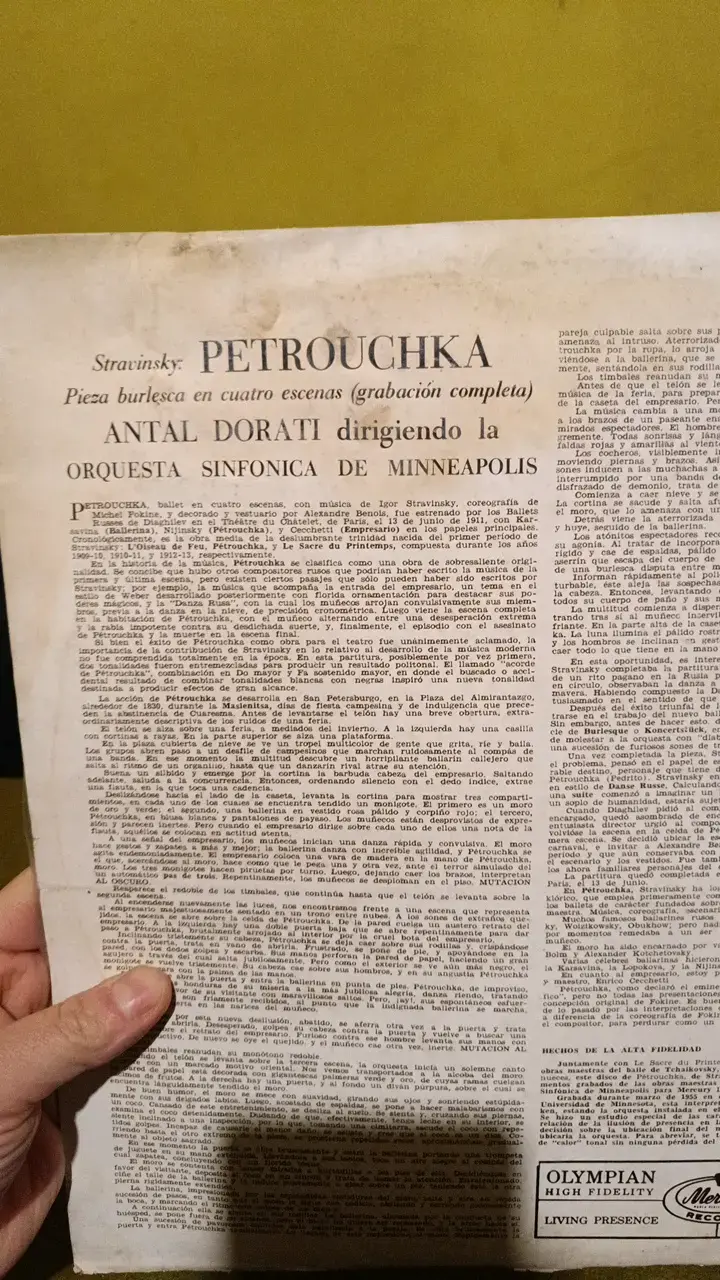 Vinilo Petrouchka de Stravinsky - 2