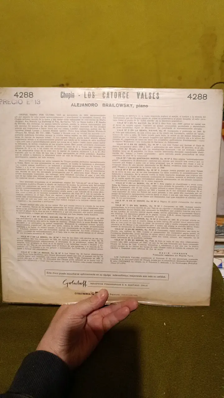 Vinilo Brailowsky Chopin: Los 14 Valses - 2