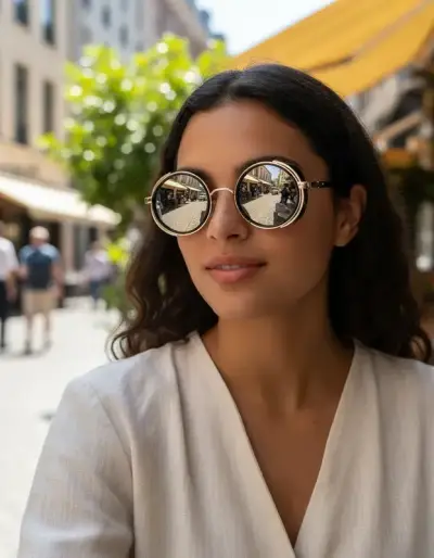 Gafas de sol estilo aviador con marco metálico - miniatura 1