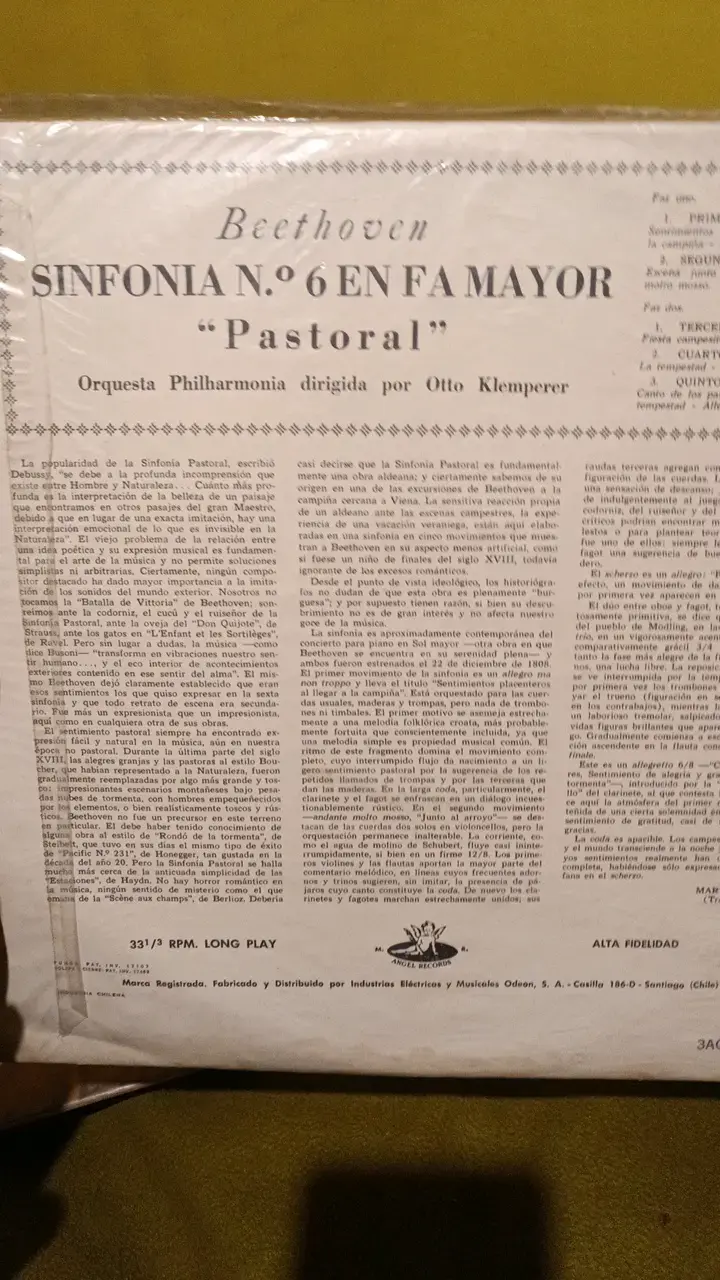 Vinilo Beethoven Sinfonía N°6 Klemperer - 3