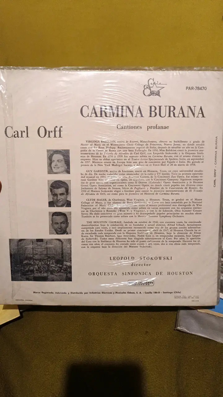 Vinilo Carmina Burana Stokowski - 2