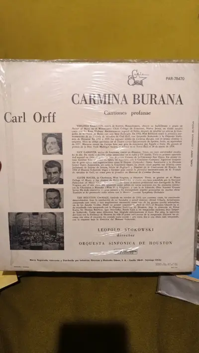 Vinilo Carmina Burana Stokowski - miniatura 2