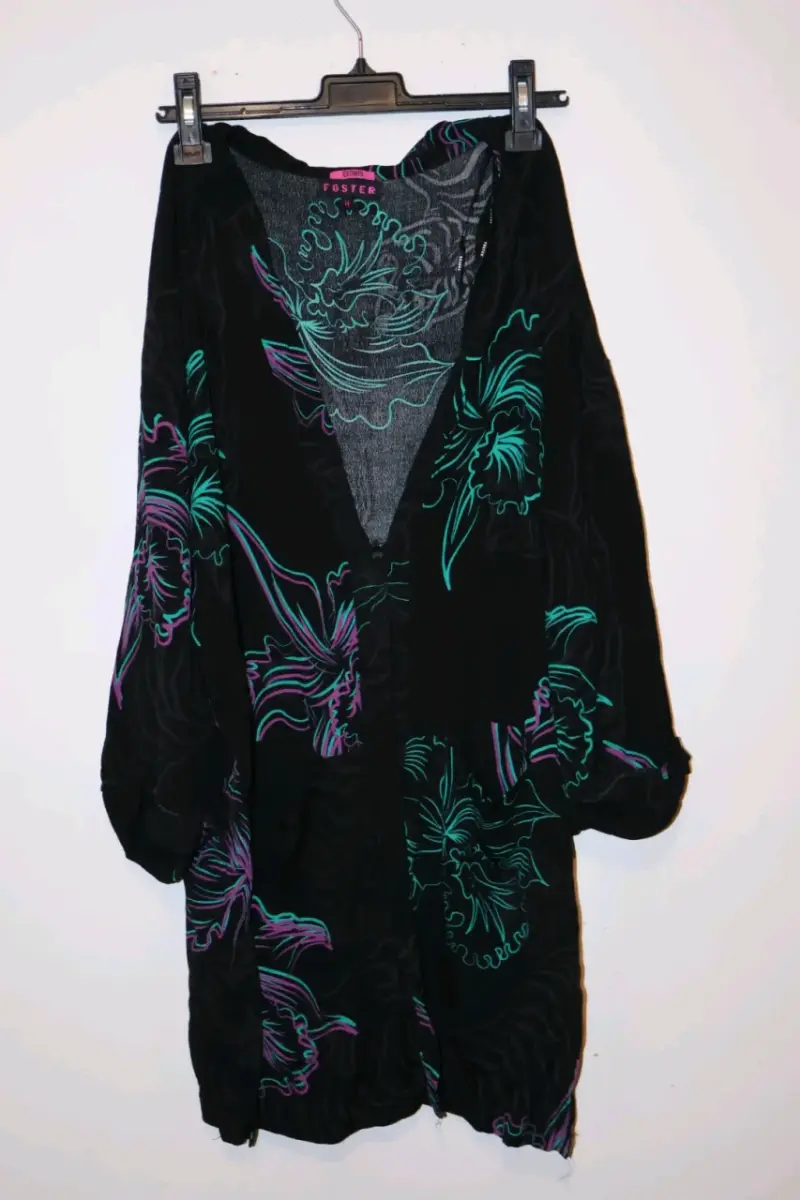 Kimono floral negro Foster - 1
