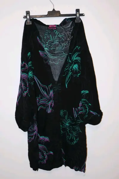 Kimono floral negro Foster - miniatura 1
