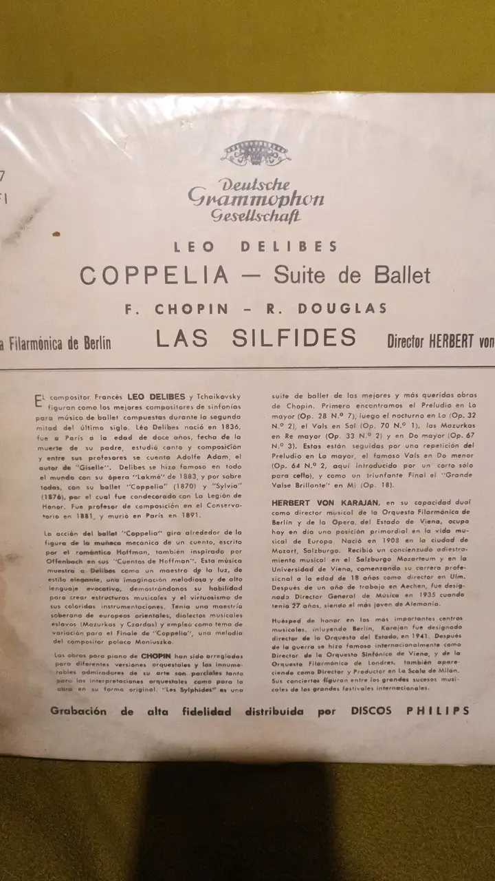 Vinilo Coppelia Suite de Ballet - Herbert von Karajan - 2