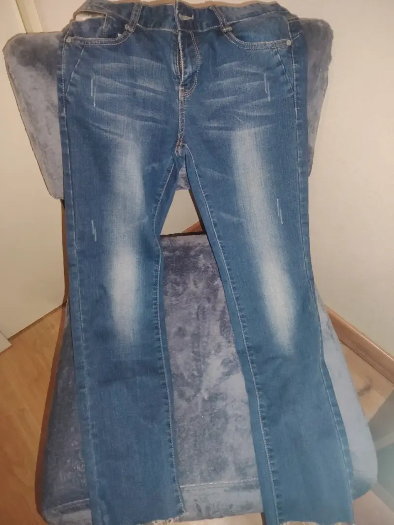 Jeans de mezclilla azul desgastado - 3