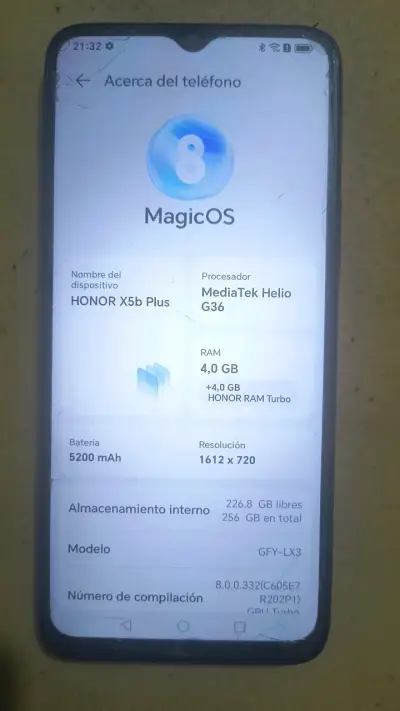 Smartphone honor x5b plus 256 GB 4+4 ram - miniatura 4