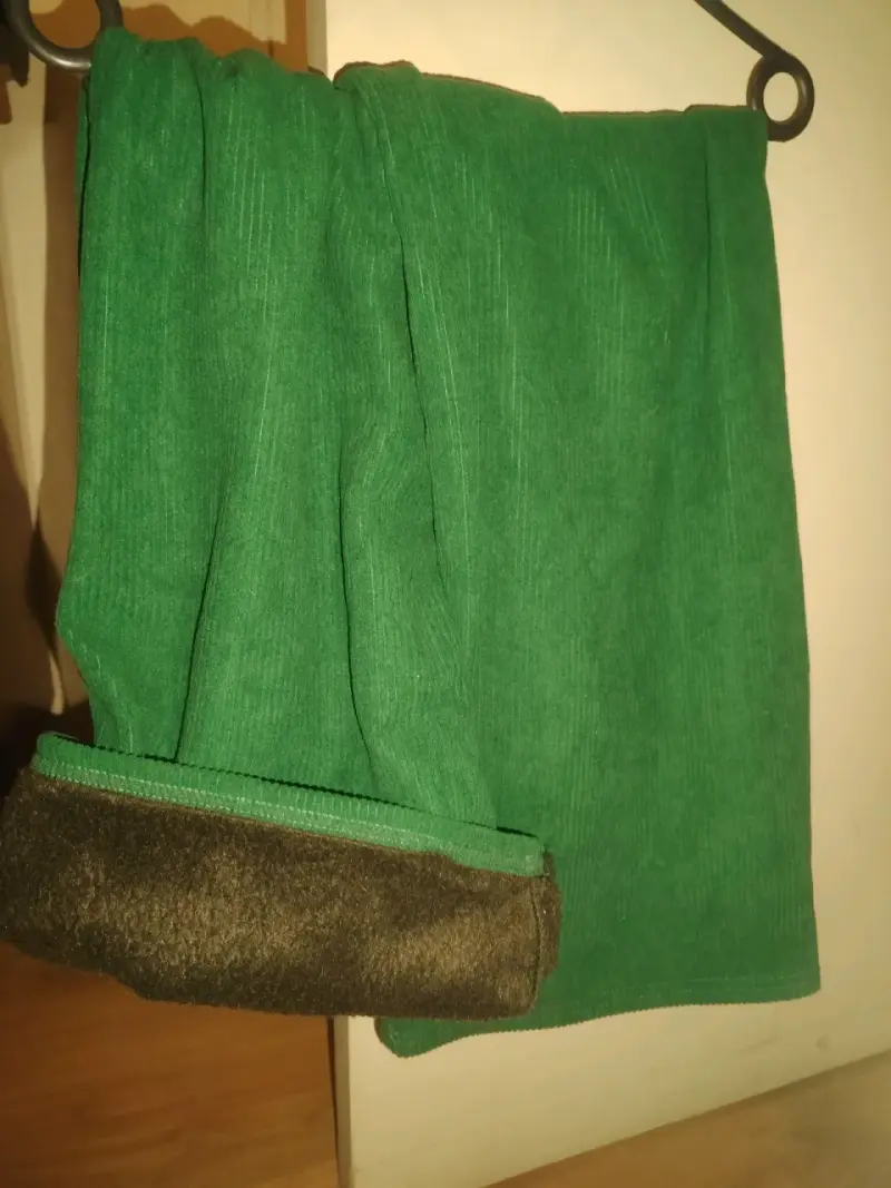 Pantalón de cotele verde forrado - 2