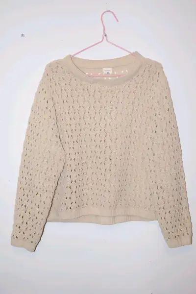 Suéter beige tejido calado Newport - miniatura 1