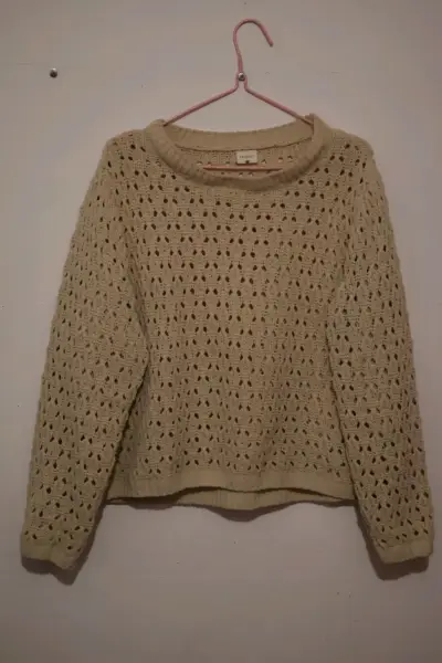 Suéter beige tejido calado Newport - miniatura 2