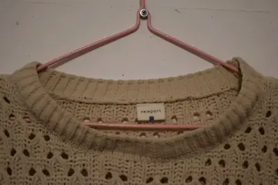 Suéter beige tejido calado Newport - miniatura 3
