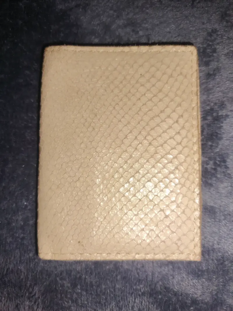 Porta documentos de cuero beige - 1