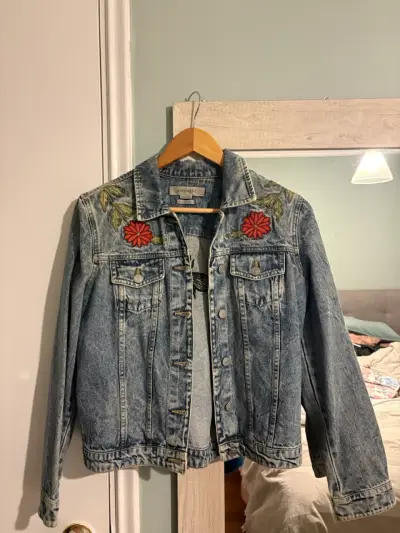 Chaqueta de mezclilla bordado floral Basement M - miniatura 1