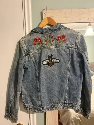 Chaqueta de mezclilla bordado floral Basement M - miniatura 2