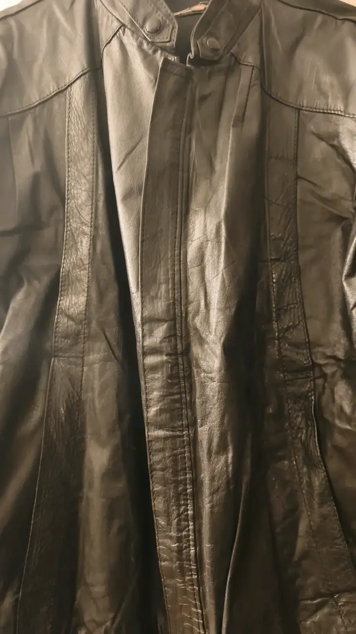 Chaqueta de cuero negra para hombre - 3