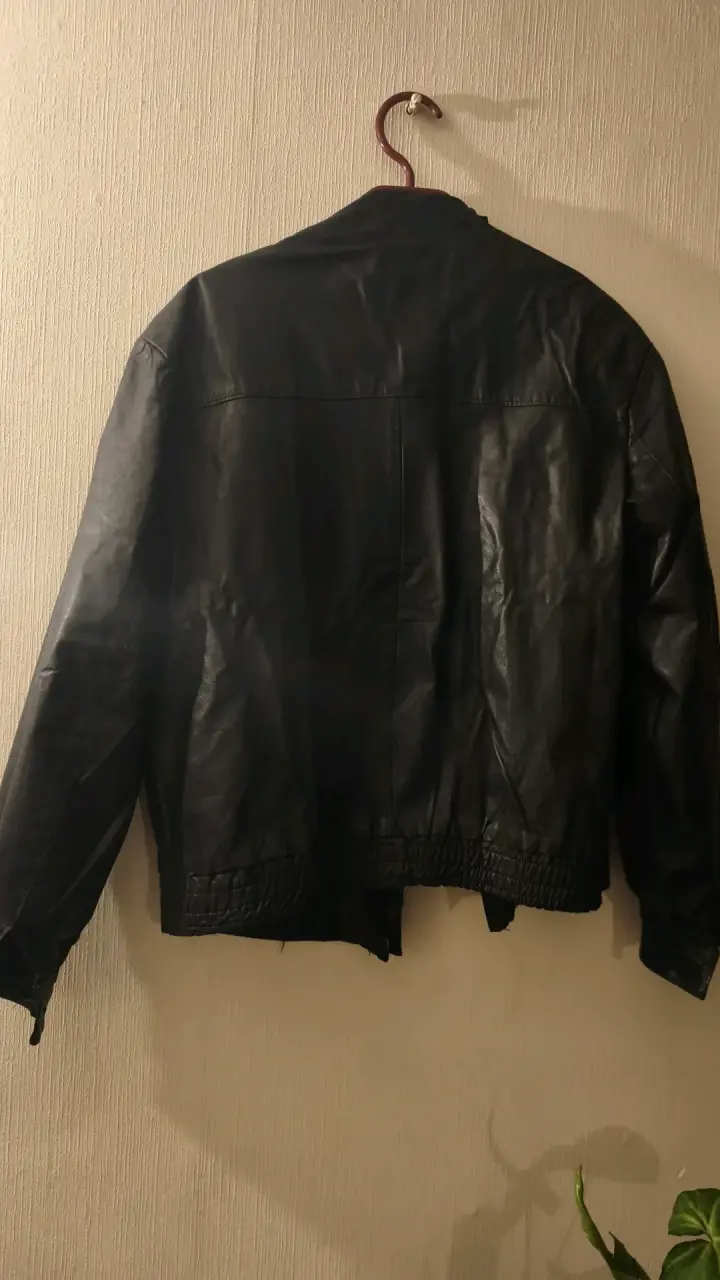 Chaqueta de cuero negra para hombre - 5