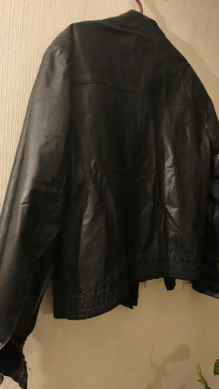 Chaqueta de cuero negra para hombre - 6