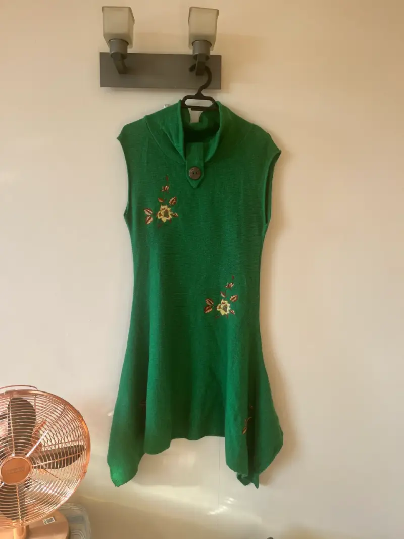 Vestido tejido con bordado floral - 5