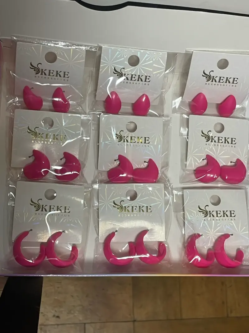 Aros rosados de fantasía KEKE