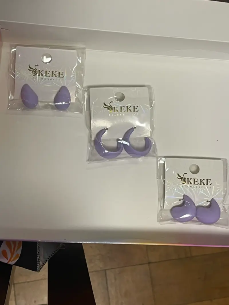 Aros lilas keke accesorios