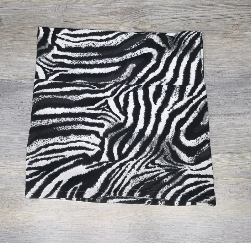Mini falda estampado cebra en blanco y negro - 1