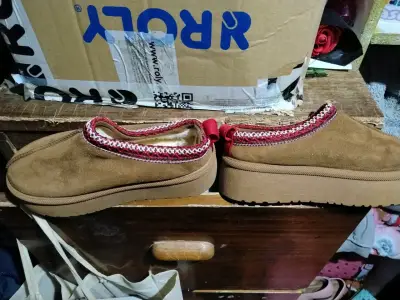 Pantuflas de invierno marrones con forro - miniatura 2