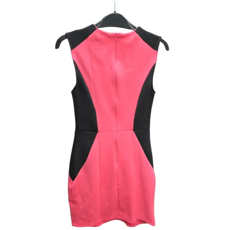 Vestido sin mangas bicolor rosa y negro - 3