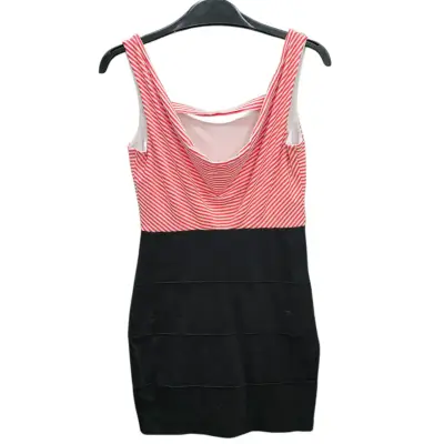Vestido sin mangas a rayas rojo y negro - miniatura 3