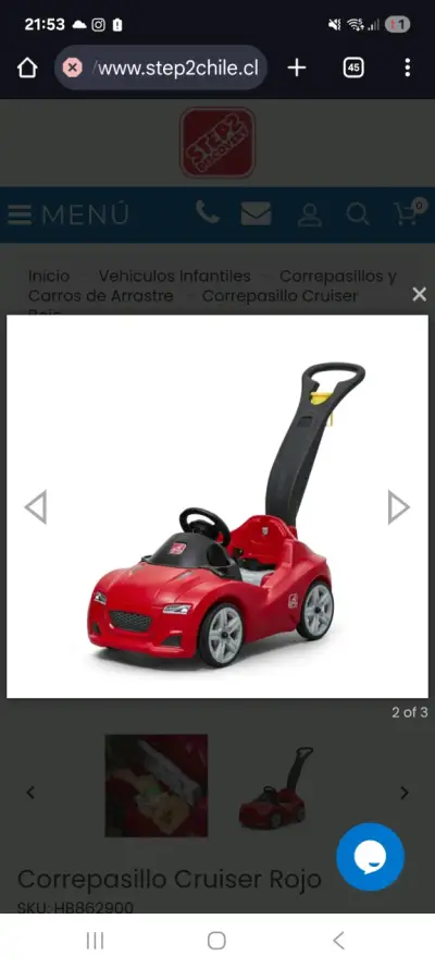 Correpasillos Cruiser Rojo para niños - miniatura 1