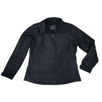 Chaqueta negra con diseño animal print - miniatura 1