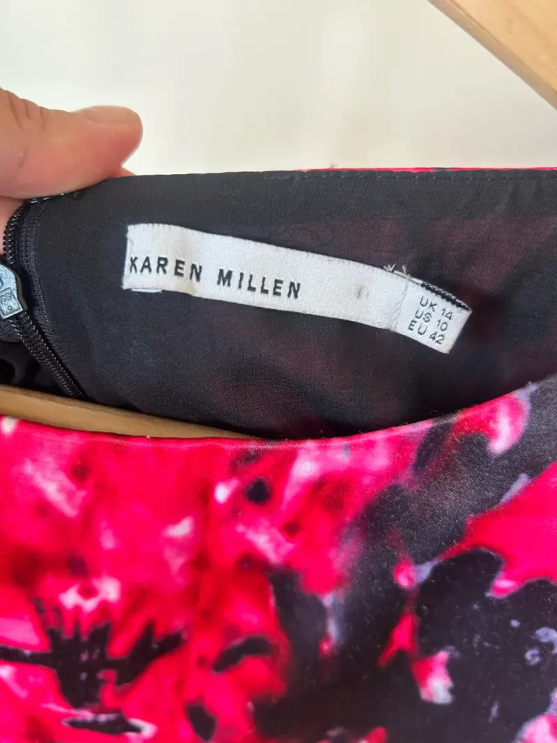 Vestido Karen Millen floral guinda y negro - 3