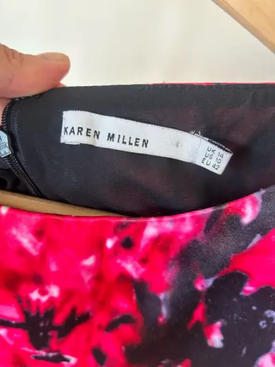 Vestido Karen Millen floral guinda y negro - miniatura 3