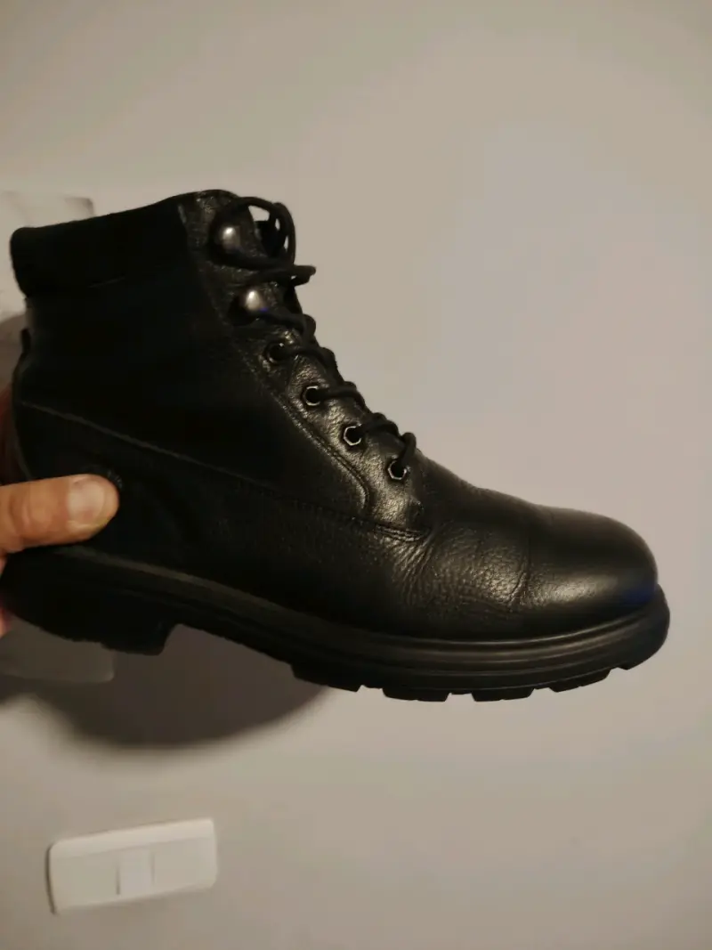 Botas de cuero negro para hombre - 1