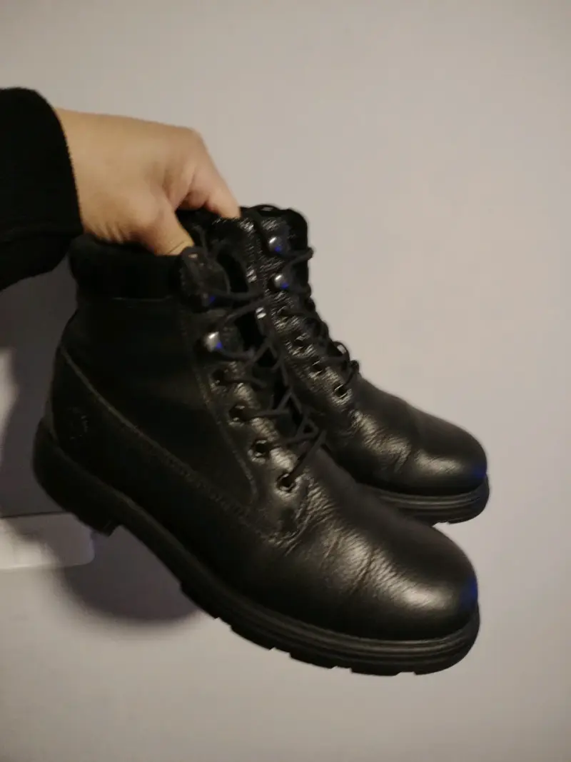 Botas de cuero negro para hombre - 2
