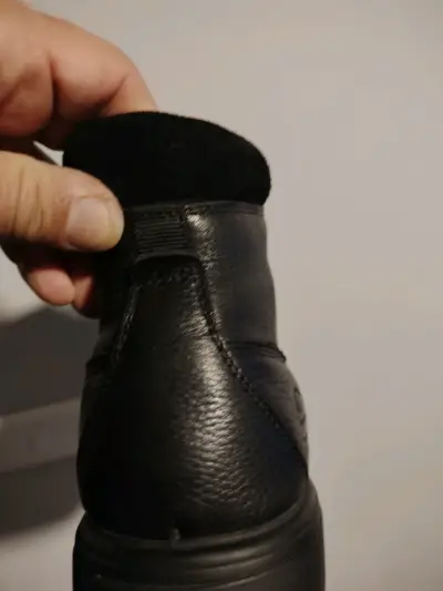 Botas de cuero negro para hombre - miniatura 4