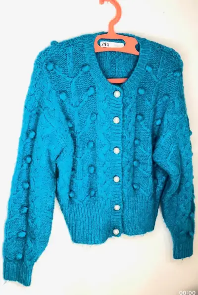 Chaqueta negra bomber de paño - miniatura 2