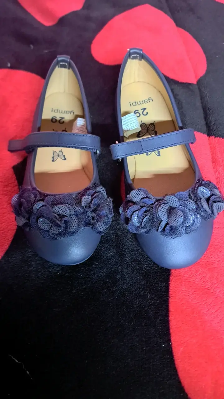 Zapatos de niña azul con flores talla 29