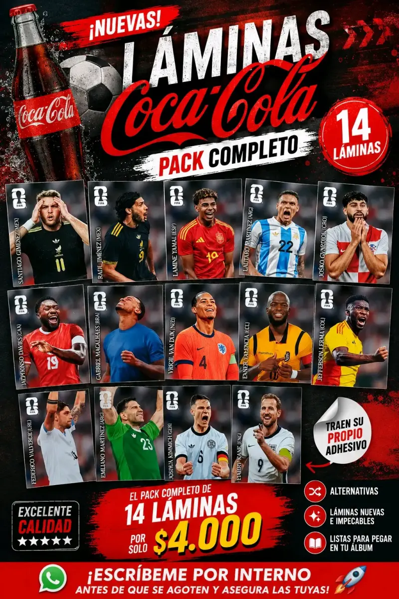 Pack completo de láminas Coca-Cola FIFA