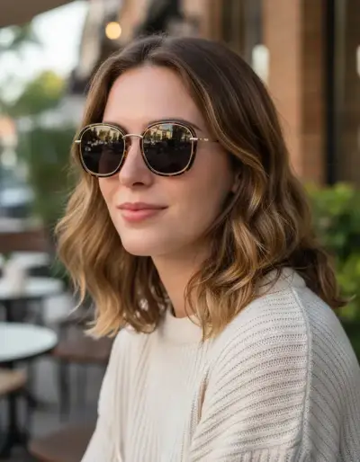 Gafas de sol redondas estilo retro - miniatura 1