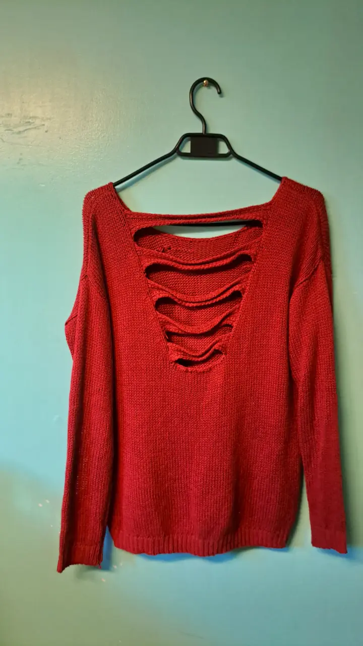 Suéter rojo de mujer talla M - 2