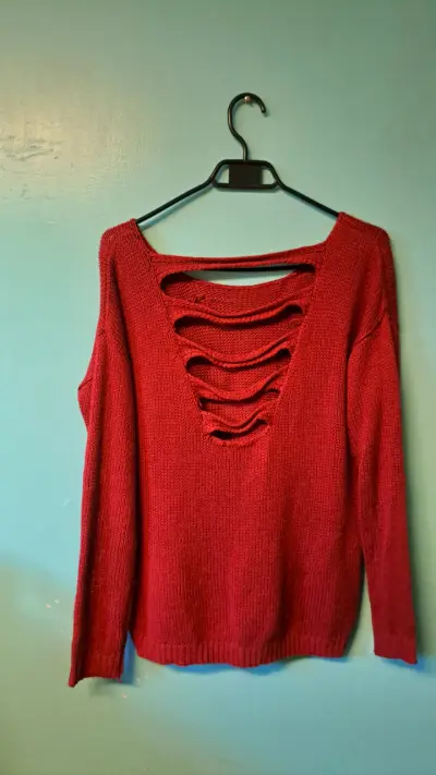 Suéter rojo de mujer talla M - miniatura 2